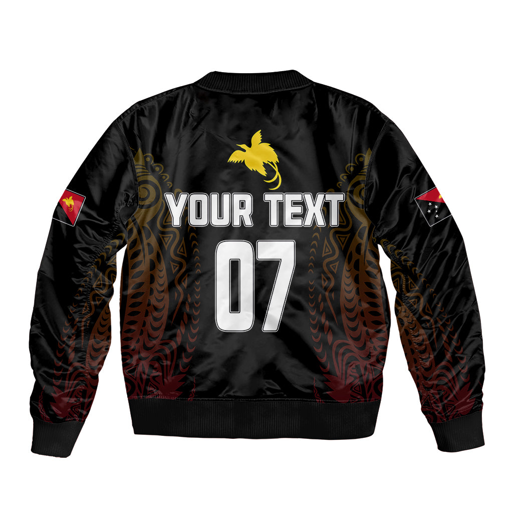 Personalised PNG Hunters Rugby Sleeve Zip Bomber Jacket Motuan Style LT7 - Polynesian Pride