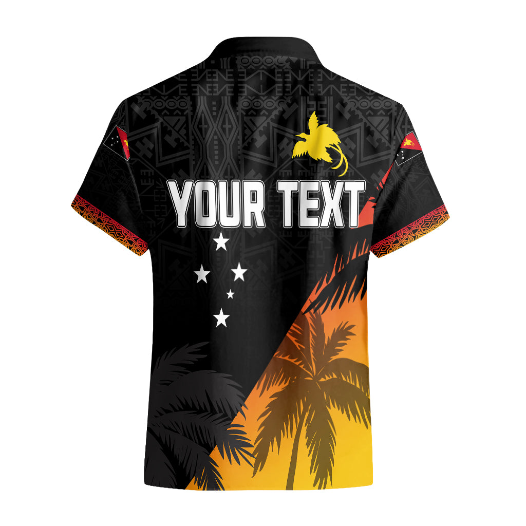 Personalised PNG Hunters Rugby Hawaiian Shirt Palm Trees Simple LT7 - Polynesian Pride