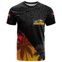 Custom PNG Hunters Rugby T Shirt Palm Trees Simple LT7 Black - Polynesian Pride