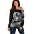 Polynesian Plumeria Off Shoulder Sweater Ride The Waves - Black LT7 Women Black - Polynesian Pride