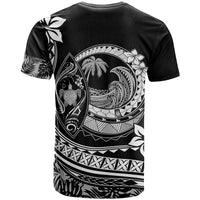 Polynesian Plumeria T Shirt Ride The Waves Black LT7 - Polynesian Pride