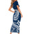 Polynesian Plumeria Short Sleeve Bodycon Dress Ride The Waves - Navy Blue LT7 - Polynesian Pride