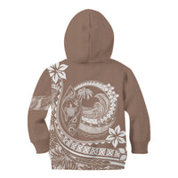 Polynesian Plumeria Kid Hoodie Ride The Waves - Beige LT7 - Polynesian Pride