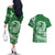 Polynesian Plumeria Couples Matching Off The Shoulder Long Sleeve Dress and Hawaiian Shirt Ride The Waves - Green LT7 - Polynesian Pride