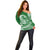 Polynesian Plumeria Off Shoulder Sweater Ride The Waves - Green LT7 - Polynesian Pride