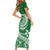 Polynesian Plumeria Short Sleeve Bodycon Dress Ride The Waves - Green LT7 - Polynesian Pride