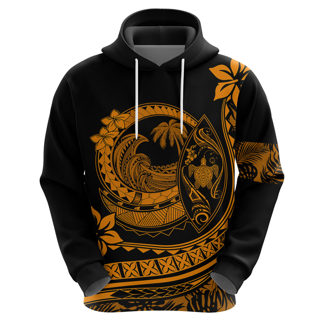 Polynesian Plumeria Hoodie Ride The Waves Orange LT7 - Polynesian Pride