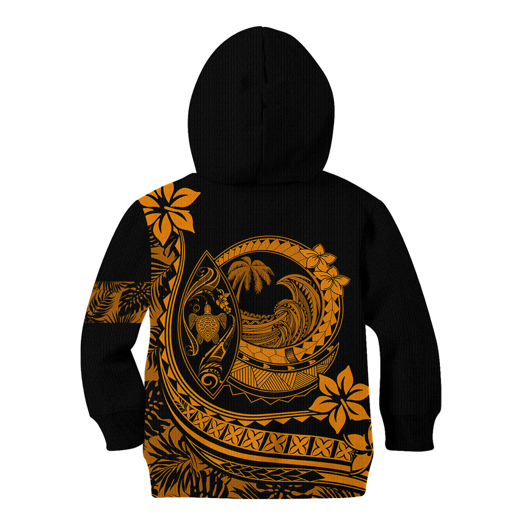 Polynesian Plumeria Kid Hoodie Ride The Waves - Orange LT7 - Polynesian Pride