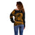 Polynesian Plumeria Off Shoulder Sweater Ride The Waves - Orange LT7 - Polynesian Pride