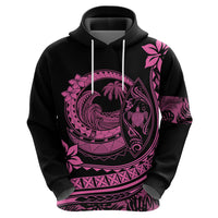 Polynesian Plumeria Hoodie Ride The Waves Pink LT7 - Polynesian Pride