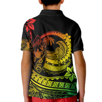 Polynesian Plumeria Kid Polo Shirt Ride The Waves - Reggae LT7 - Polynesian Pride