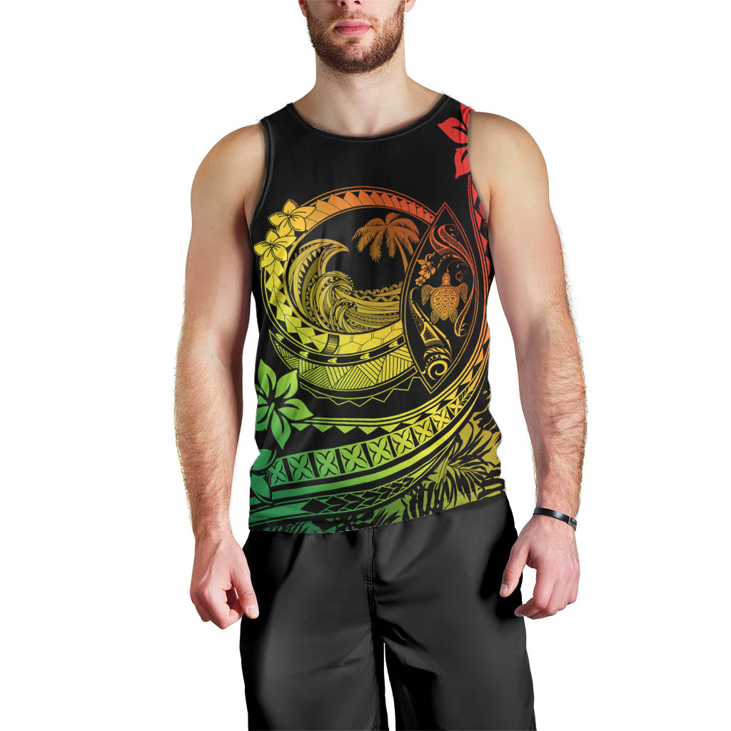 Polynesian Plumeria Men Tank Top Ride The Waves - Reggae LT7 - Polynesian Pride