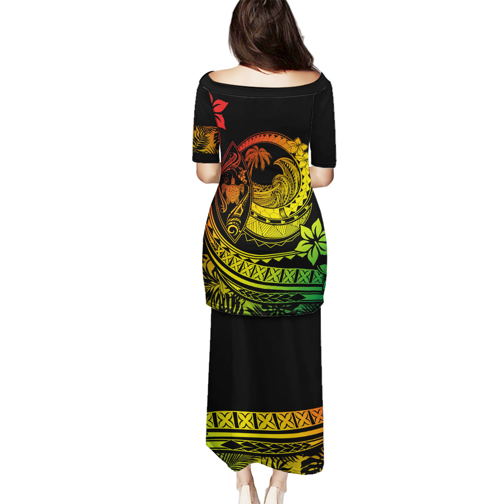 Polynesian Plumeria Puletasi Ride The Waves - Reggae LT7 - Polynesian Pride