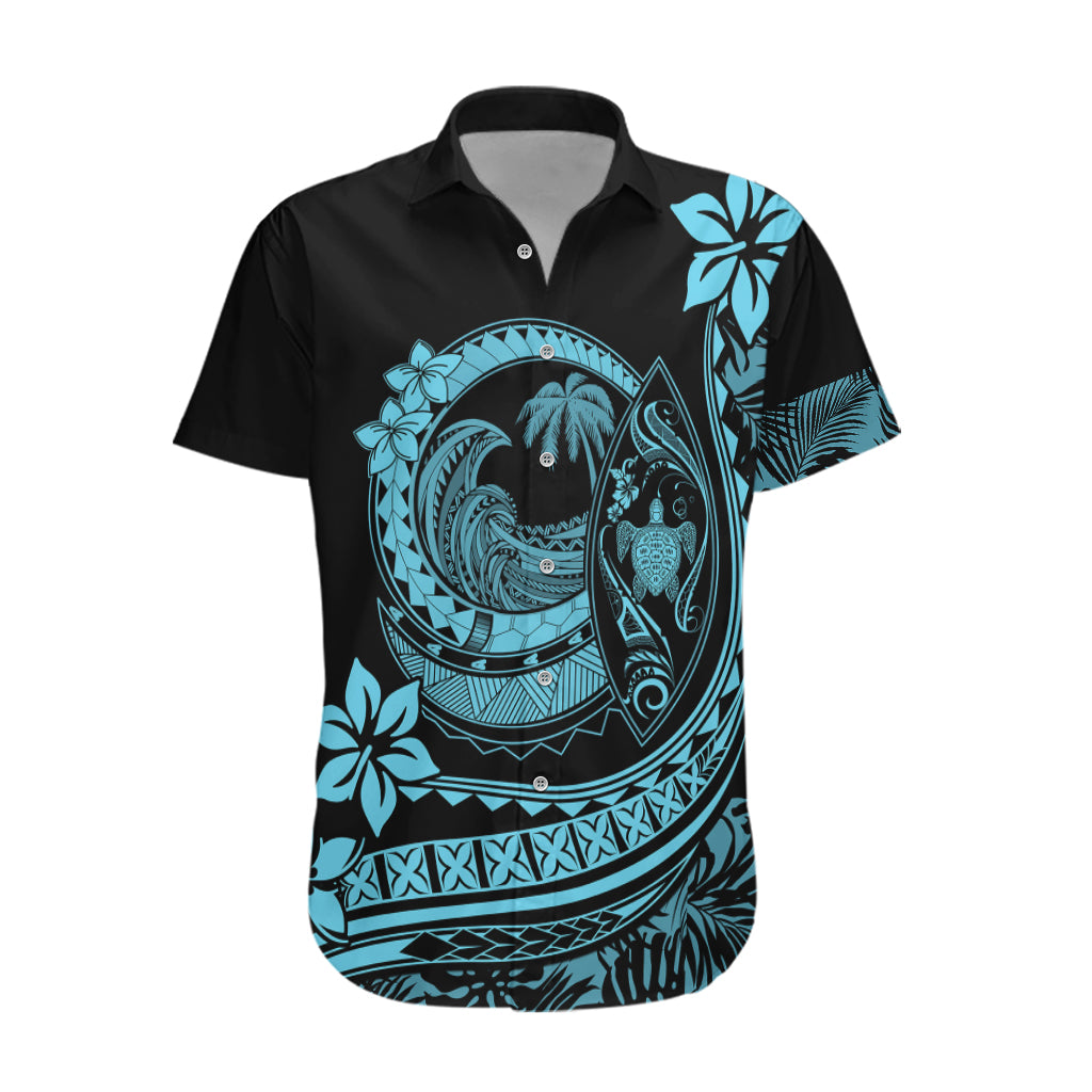 Polynesian Plumeria Hawaiian Shirt Ride The Waves - Turquoise LT7 Turquoise - Polynesian Pride