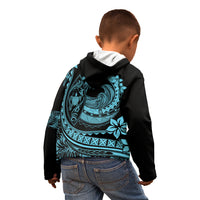 Polynesian Plumeria Kid Hoodie Ride The Waves - Turquoise LT7 - Polynesian Pride