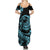 Polynesian Plumeria Summer Maxi Dress Ride The Waves - Turquoise LT7 - Polynesian Pride