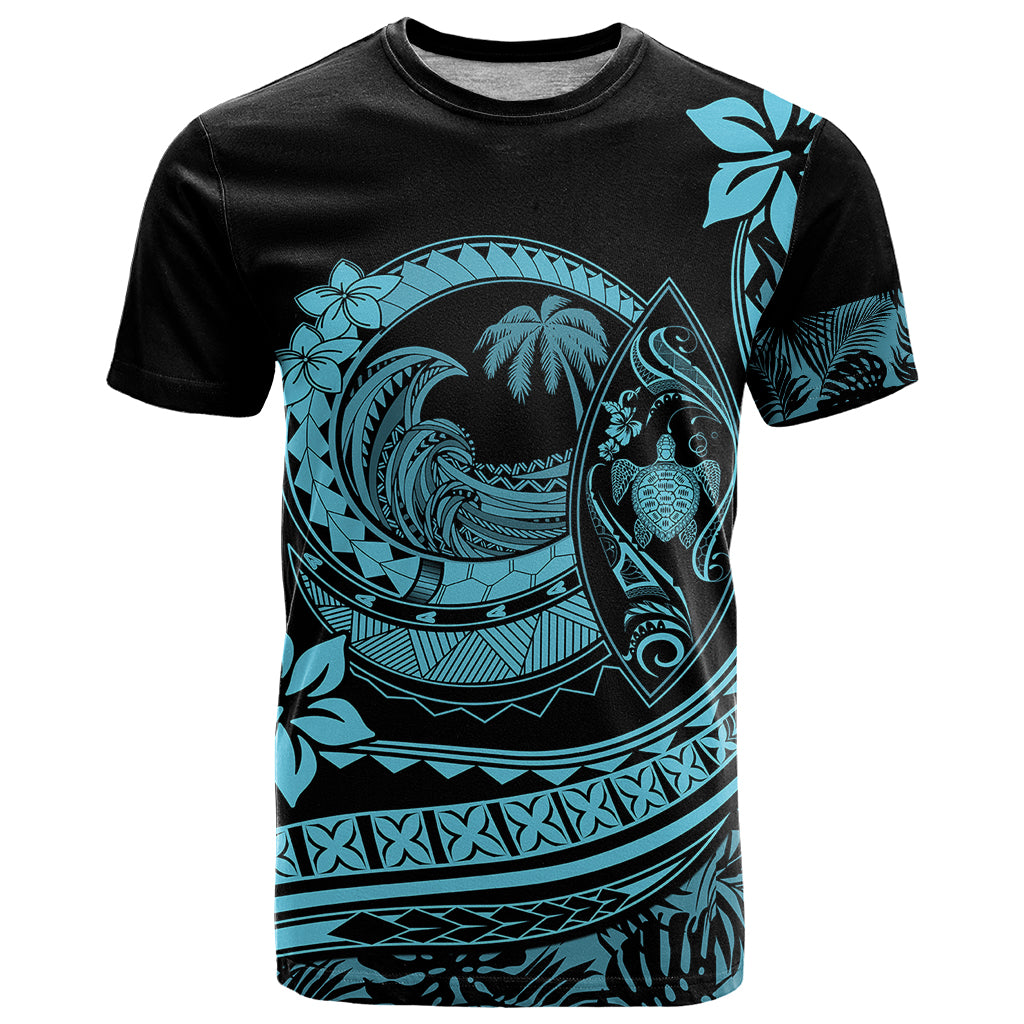 Polynesian Plumeria T Shirt Ride The Waves Turquoise LT7 Turquoise - Polynesian Pride