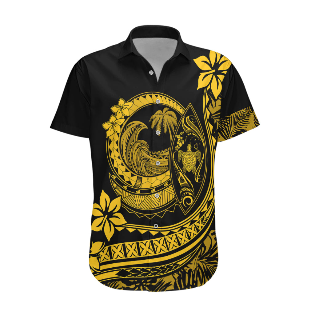 Polynesian Plumeria Hawaiian Shirt Ride The Waves - Yellow LT7 Yellow - Polynesian Pride
