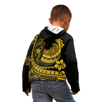 Polynesian Plumeria Kid Hoodie Ride The Waves - Yellow LT7 - Polynesian Pride