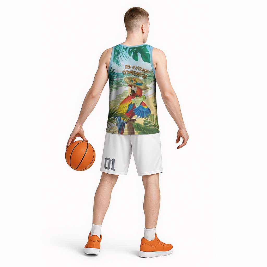 Aloha Hawaii It's 5 o'clock Somewhere Basketball Jersey - Polynesian Pride