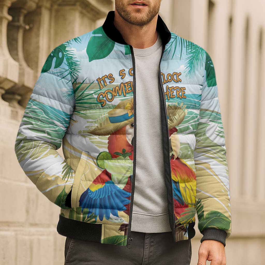 Aloha Hawaii It's 5 o'clock Somewhere Bomber Puffer Jacket LT7 - Polynesian Pride