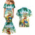Aloha Hawaii It's 5 o'clock Somewhere Couples Matching Mermaid Dress and Hawaiian Shirt - Polynesian Pride