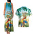Aloha Hawaii It's 5 o'clock Somewhere Couples Matching Tank Maxi Dress and Hawaiian Shirt - Polynesian Pride