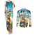 Aloha Hawaii It's 5 o'clock Somewhere Couples Matching Tank Maxi Dress and Long Sleeve Button Shirt - Polynesian Pride