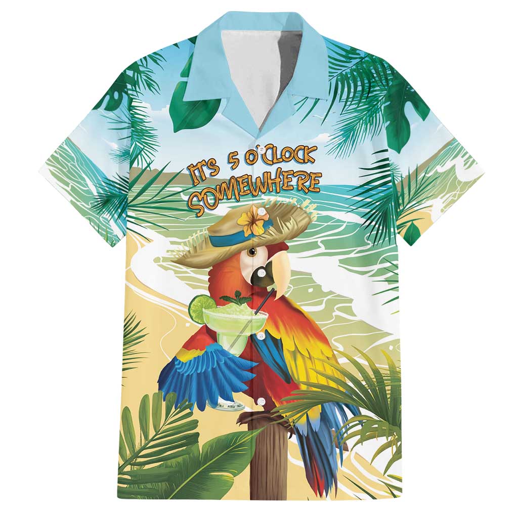 Aloha Hawaii It's 5 o'clock Somewhere Family Matching Off Shoulder Short Dress and Hawaiian Shirt - Polynesian Pride