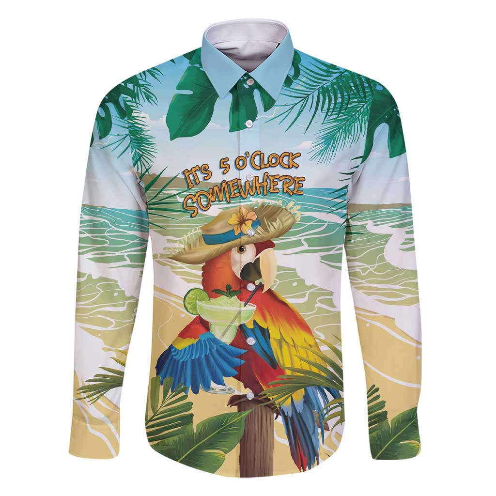 Aloha Hawaii It's 5 o'clock Somewhere Family Matching Short Sleeve Bodycon Dress and Hawaiian Shirt - Polynesian Pride