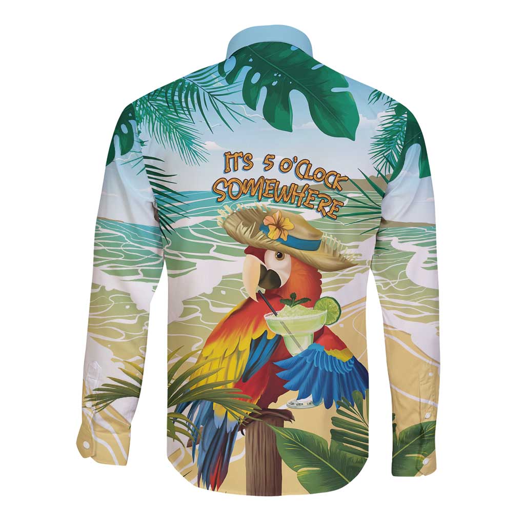 Aloha Hawaii It's 5 o'clock Somewhere Long Sleeve Button Shirt - Polynesian Pride