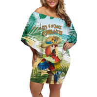 Aloha Hawaii It's 5 o'clock Somewhere Off Shoulder Short Dress - Polynesian Pride