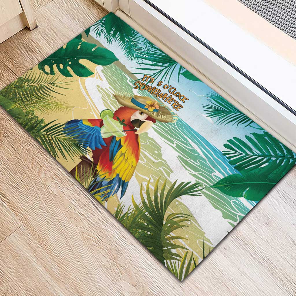 Aloha Hawaii It's 5 o'clock Somewhere Rubber Doormat - Polynesian Pride