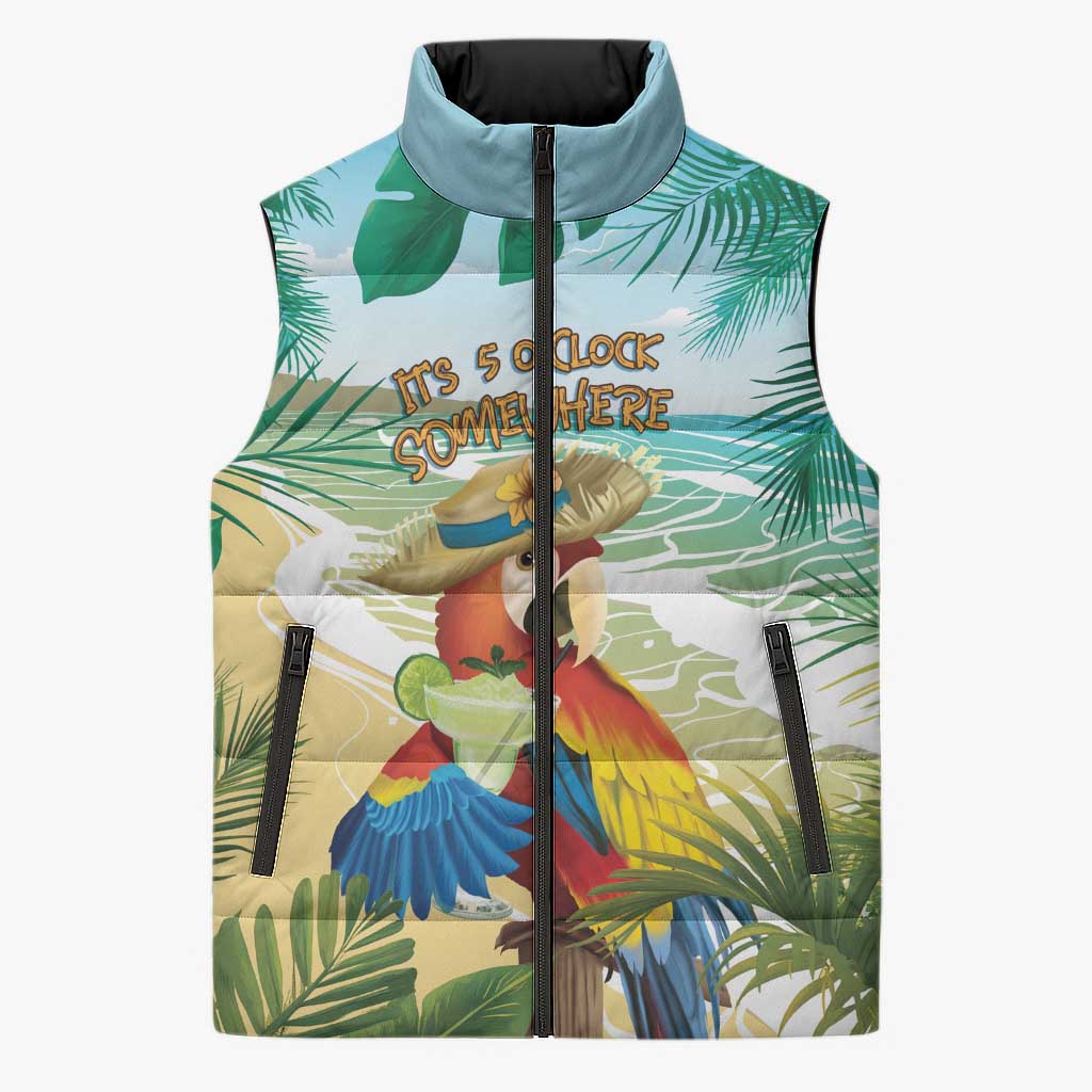 Aloha Hawaii It's 5 o'clock Somewhere Sleeveless Puffer Jacket - Polynesian Pride