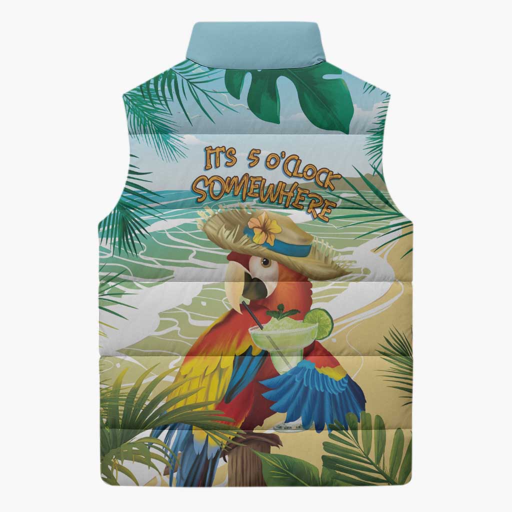 Aloha Hawaii It's 5 o'clock Somewhere Sleeveless Puffer Jacket LT7 - Polynesian Pride