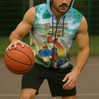 Aloha Hawaii It's 5 o'clock Somewhere Sleeveless Zip Hoodie LT7