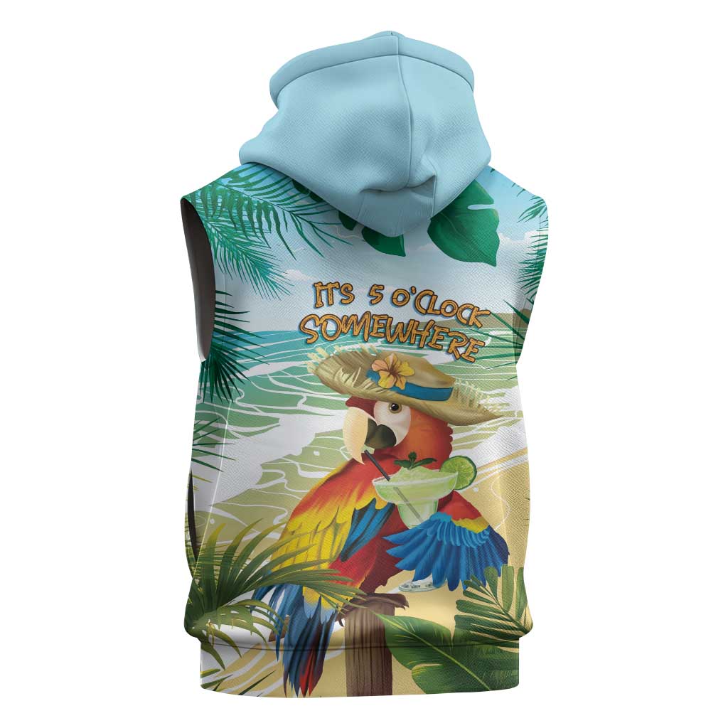 Aloha Hawaii It's 5 o'clock Somewhere Sleeveless Zip Hoodie LT7