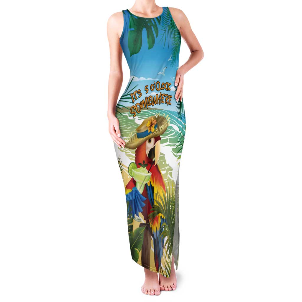 Aloha Hawaii It's 5 o'clock Somewhere Tank Maxi Dress - Polynesian Pride