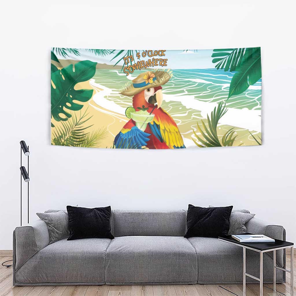 Aloha Hawaii It's 5 o'clock Somewhere Tapestry - Polynesian Pride