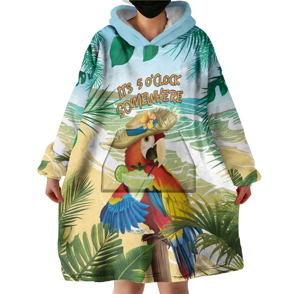 Aloha Hawaii It's 5 o'clock Somewhere Wearable Blanket Hoodie - Polynesian Pride