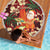 Crimson Red Tropical Christmas Hawaii Tapa Beach Blanket Aloha Santa Drink Party - Polynesian Pride