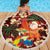 Crimson Red Tropical Christmas Hawaii Tapa Beach Blanket Aloha Santa Drink Party - Polynesian Pride