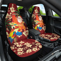 Crimson Red Tropical Christmas Hawaii Tapa Car Seat Cover Aloha Santa Drink Party - Polynesian Pride