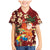 Crimson Red Tropical Christmas Hawaii Tapa Family Matching Mermaid Dress and Hawaiian Shirt Aloha Santa Drink Party - Polynesian Pride