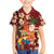 Crimson Red Tropical Christmas Hawaii Tapa Family Matching Off The Shoulder Long Sleeve Dress and Hawaiian Shirt Aloha Santa Drink Party - Polynesian Pride