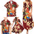 Crimson Red Tropical Christmas Hawaii Tapa Family Matching Summer Maxi Dress and Hawaiian Shirt Aloha Santa Drink Party - Polynesian Pride