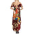 Crimson Red Tropical Christmas Hawaii Tapa Family Matching Summer Maxi Dress and Hawaiian Shirt Aloha Santa Drink Party - Polynesian Pride