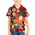 Crimson Red Tropical Christmas Hawaii Tapa Family Matching Summer Maxi Dress and Hawaiian Shirt Aloha Santa Drink Party - Polynesian Pride