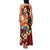 Crimson Red Tropical Christmas Hawaii Tapa Family Matching Tank Maxi Dress and Hawaiian Shirt Aloha Santa Drink Party - Polynesian Pride