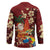 Crimson Red Tropical Christmas Hawaii Tapa Hockey Jersey Aloha Santa Drink Party - Polynesian Pride